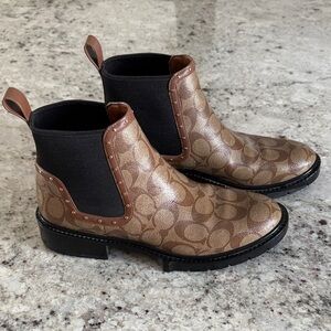 Coach Brown and Black Ankle Boots